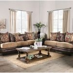 Fletcher Brown and Tan Living Room Set from Furniture of America .