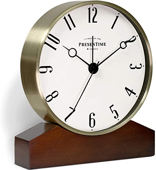 Amazon.com: PresenTime & Co Mozart Mantel Alarm Clock, Tabletop .