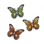 Metal Butterfly Wall Decor - Colored Metal Butterflies, Set of .