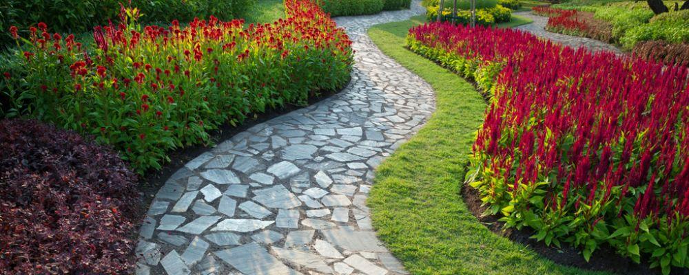 Design a charming pathway leading to your door for inviting front​ yard landscaping