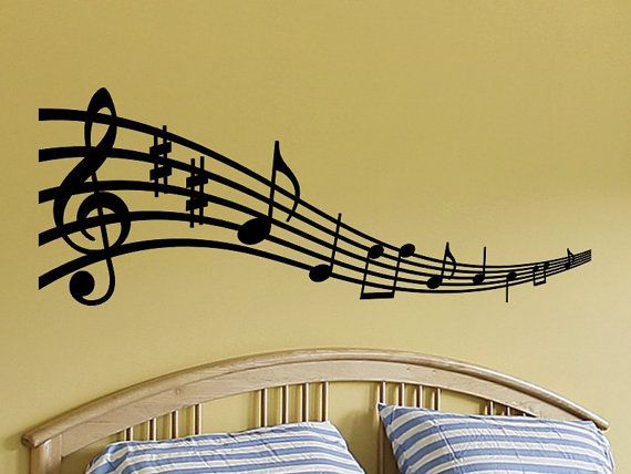 Pin by Pinja on y in 2020 | Music notes wall art, Music wall decal .