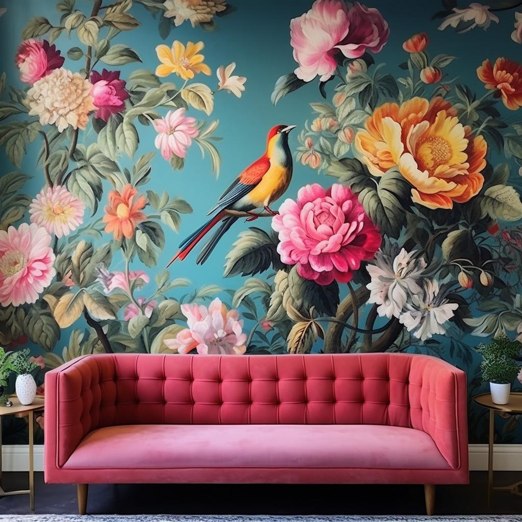 Revamp your living room with bold wallpaper for striking⁤ visual appeal