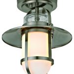 Miles 1-Light Nautical Outdoor Flush Mount with Frosted Glass .