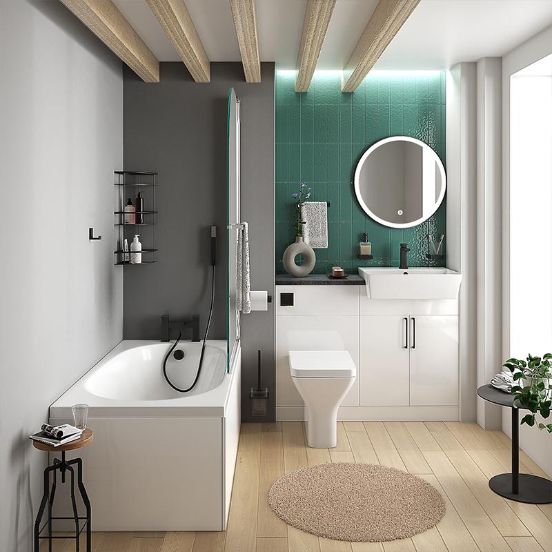 Select compact furniture for an efficient small bathroom layout