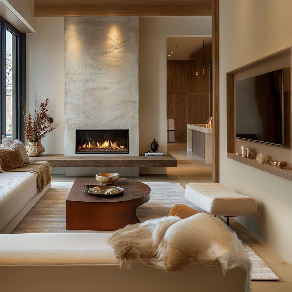 Consider a modern fireplace ‌as⁢ a centerpiece for your living room