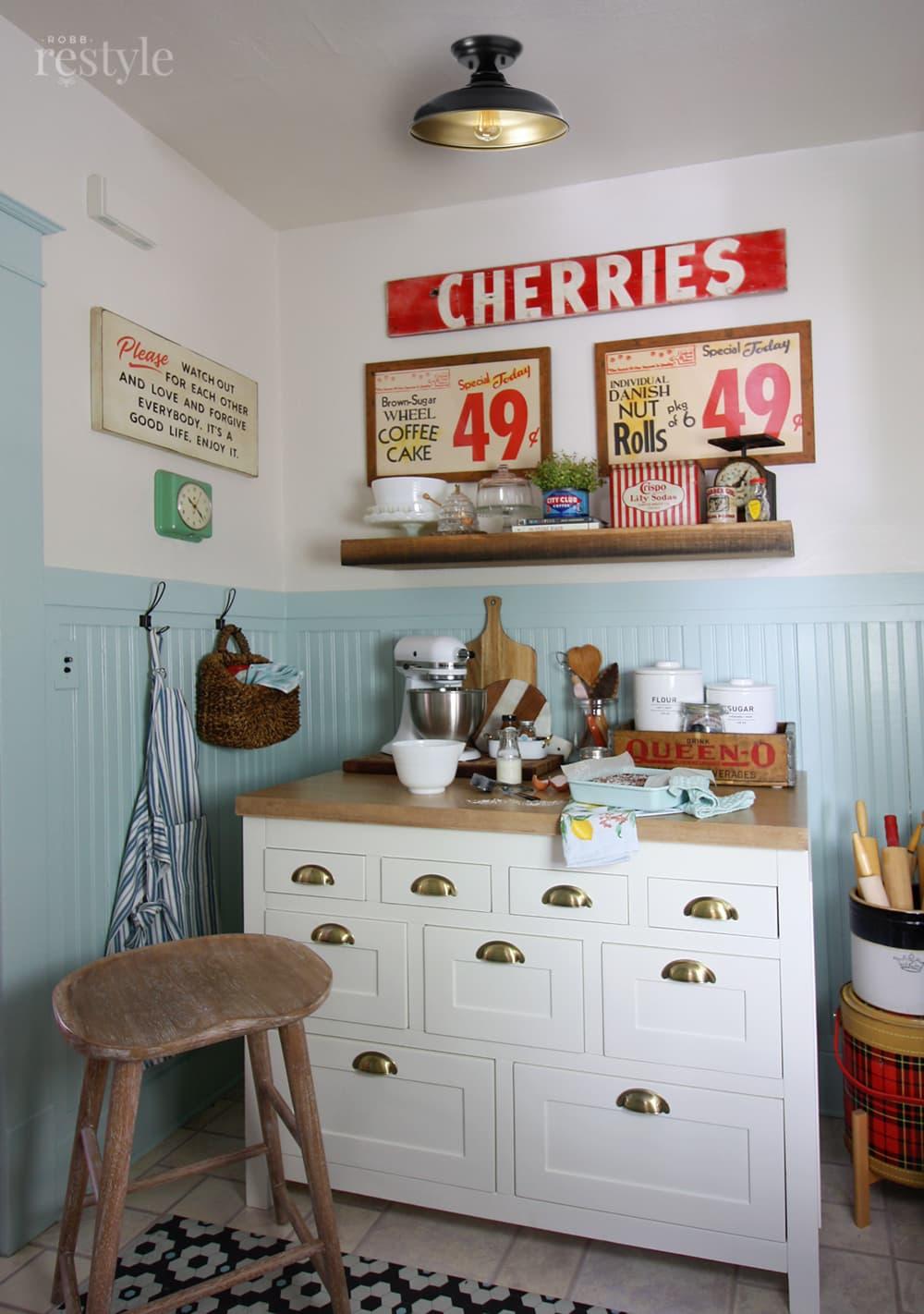 A dual-purpose baking center enhances creativity in your Farmhouse Kitchen