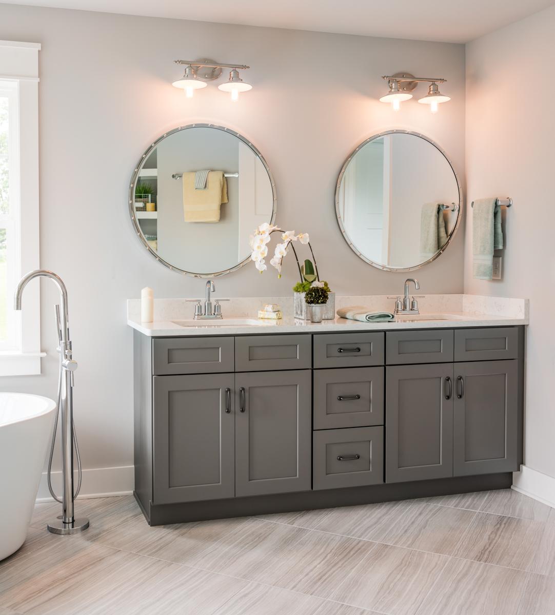 Dual vanities in bathrooms promote shared spaces for busy lifestyles