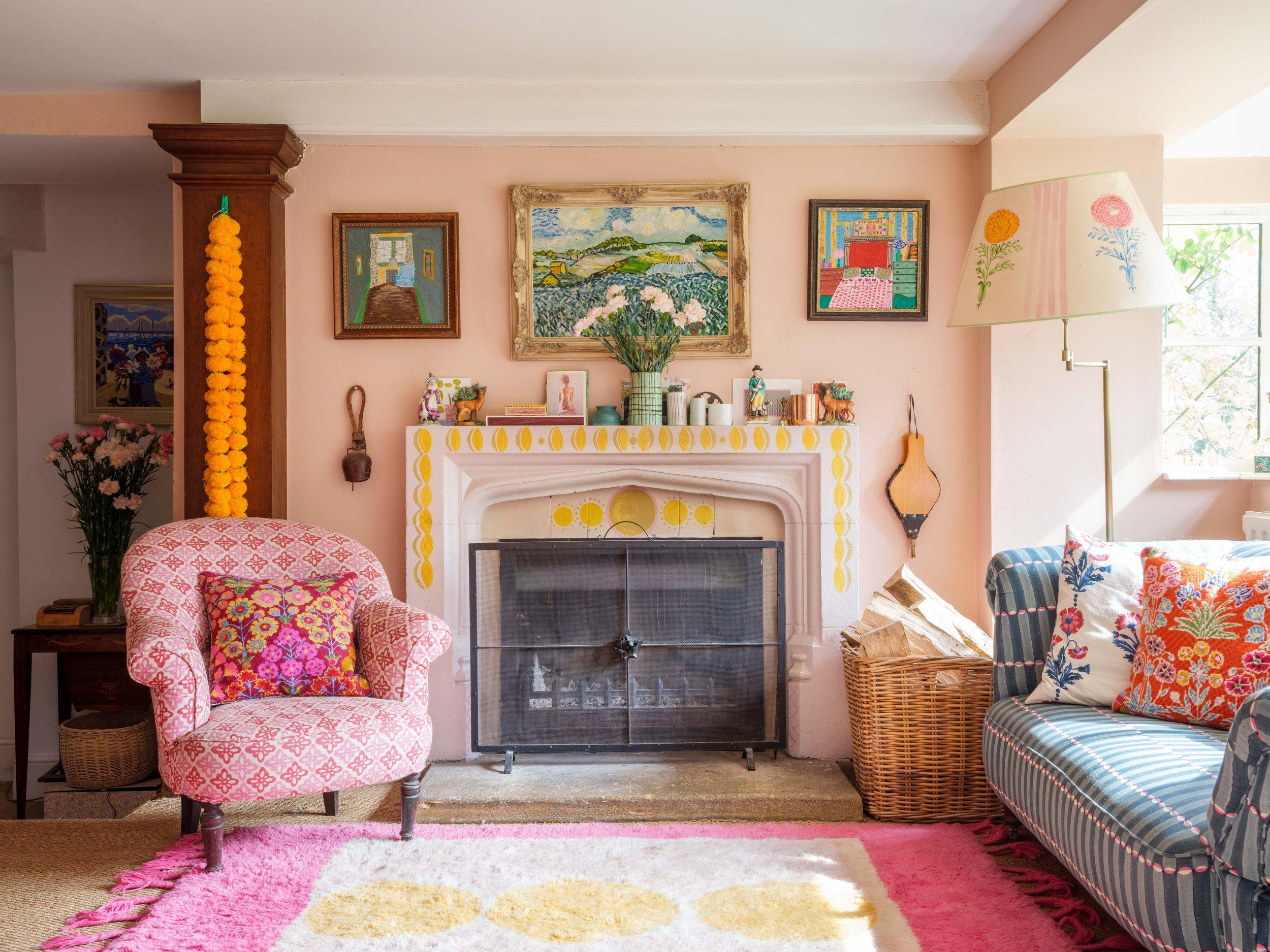 Mix textures through cushions, rugs, and throws​ in your living room