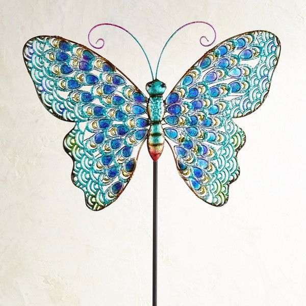Pier 1 Imports Big Butterfly Metal Garden Stake ($40) ❤ liked on .