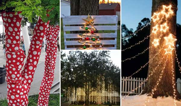 10 Cool Ideas to Decorate Garden or Yard Trees for Christmas .