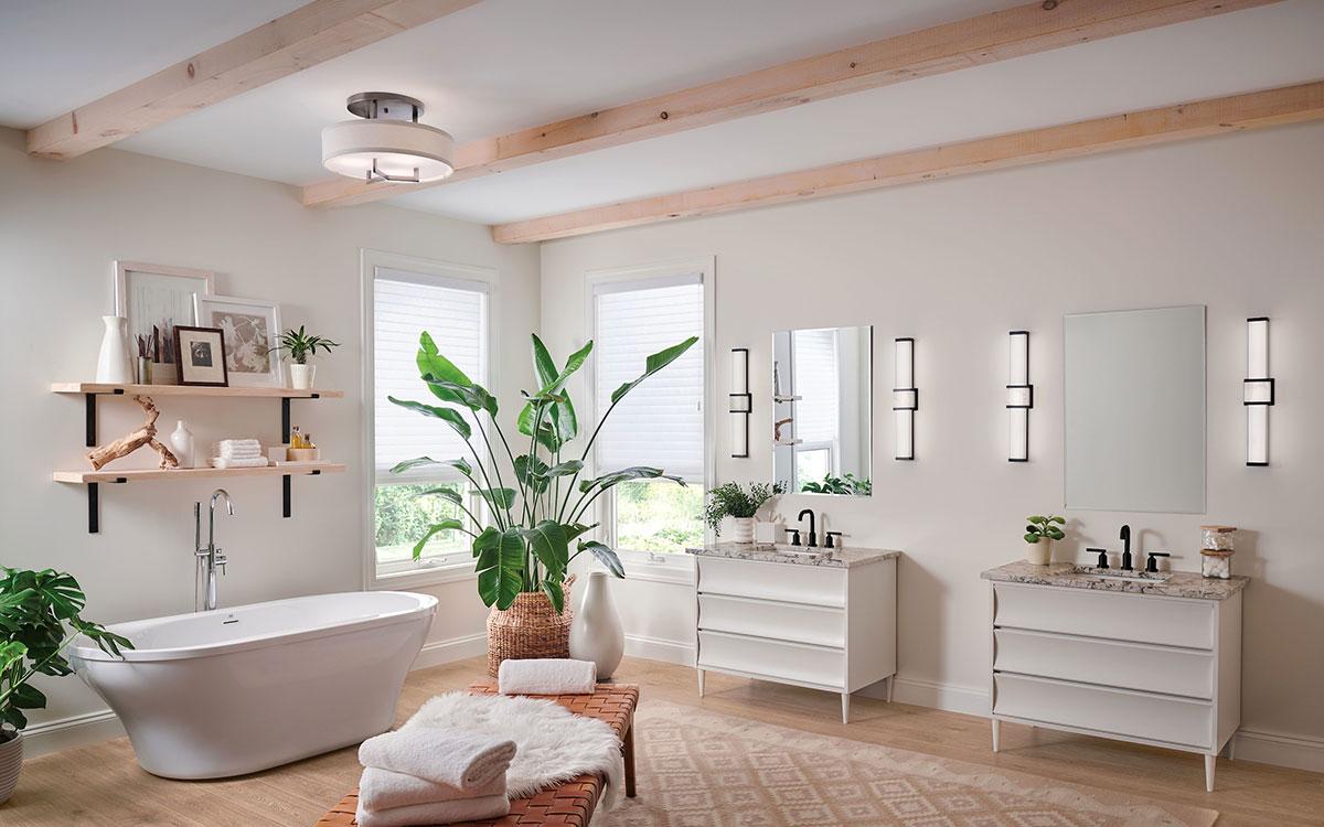 Position⁢ lighting fixtures⁣ at strategic angles for‌ depth in narrow‌ bathrooms