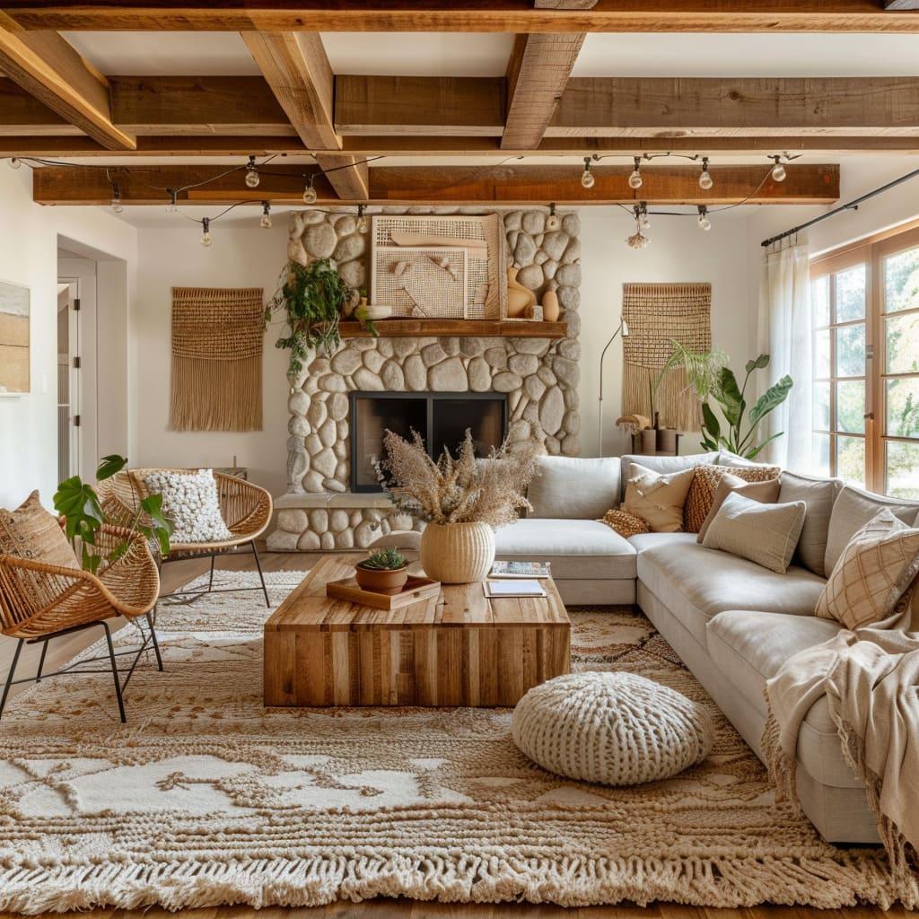 Incorporate natural materials like wood and⁣ stone ‌for an organic feel⁢ in your Boho Living Room