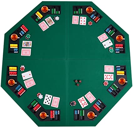 Amazon.com : Giantex 48" Folding Poker Table Top Green Octagon 8 .