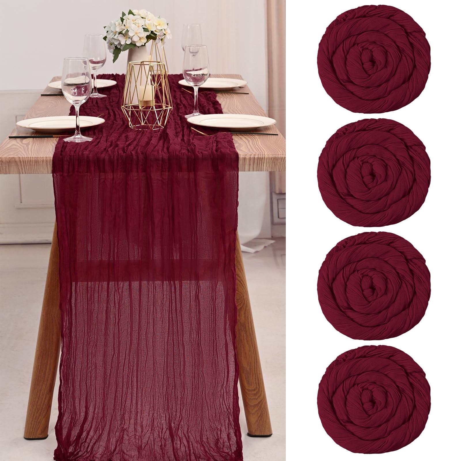 Burgundy Table Linens: Elevate your dining experience with luxurious tablecloths and napkins