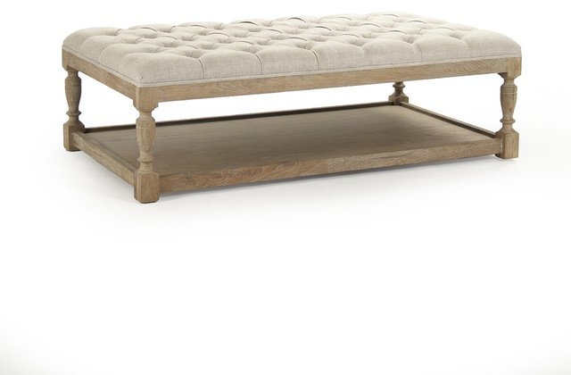 Rectangular Tufted Ottoman - Traditional - Footstools And Ottomans .