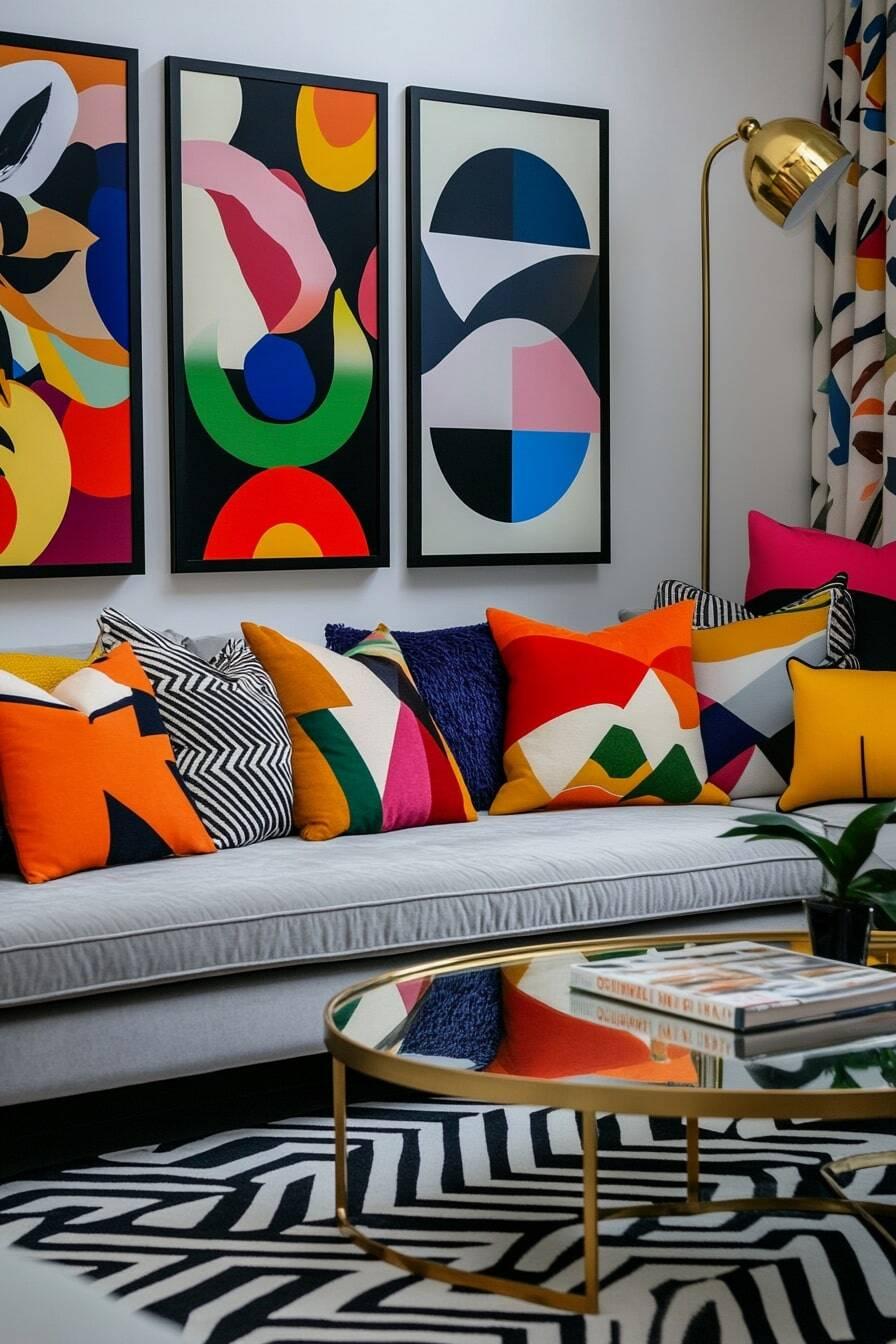 Experiment with bold patterns⁣ in⁤ your living‍ room for a dynamic look