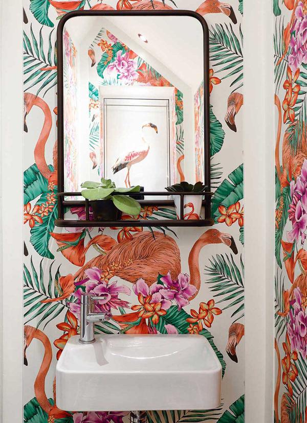 Bold wallpaper patterns to set a vibrant mood in your eclectic bathroom