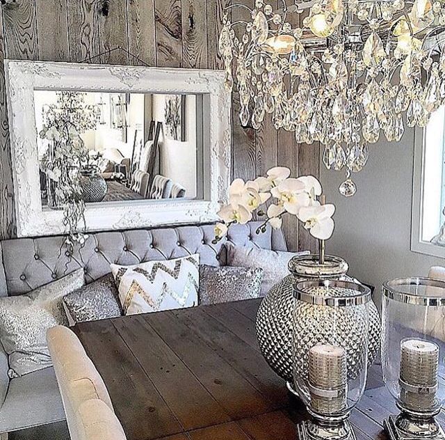Grey rustic glam … | Glam living room, Home decor, Living room dec