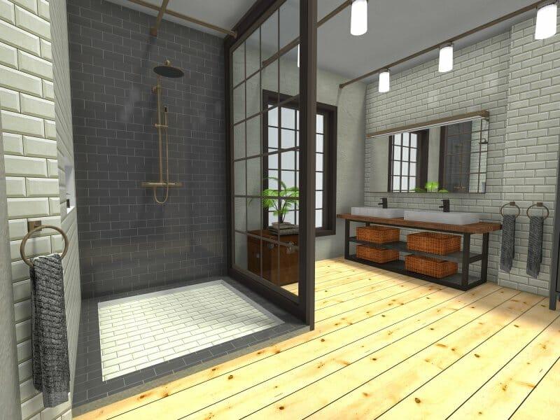 Industrial styles ‍merge metal and wood for unique bathroom ⁤looks