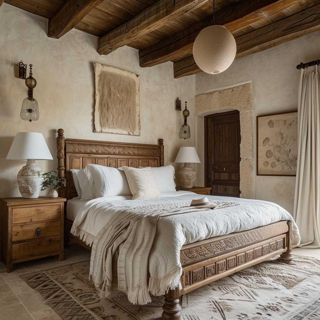 Artisanal Touch: Handcrafted elements enrich​ a soulful bedroom sanctuary