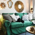 Comfort Works' Rouge Emerald velvet sofa slipcovers for IKEA .