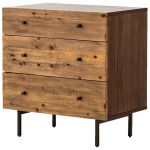 Harlan Reclaimed Wood 3-Drawers Small Dresser, 29" - Rustic .