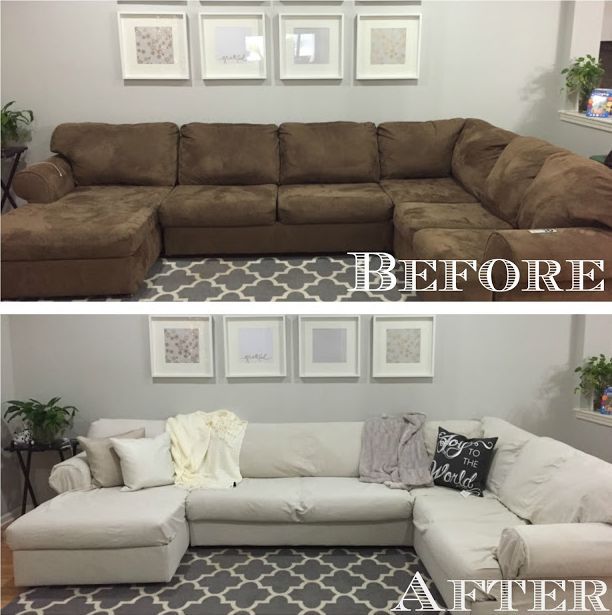 How To Revive An Old Sofa: Inspiring Makeovers | Sectional couch .