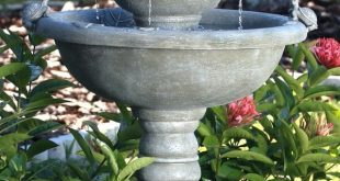 Shop Weathered Stone Finish Outdoor Resin Solar Fountain Bird Bath .