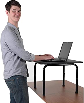 Amazon.com : Adjustable height standing desk. Convert your desk to .