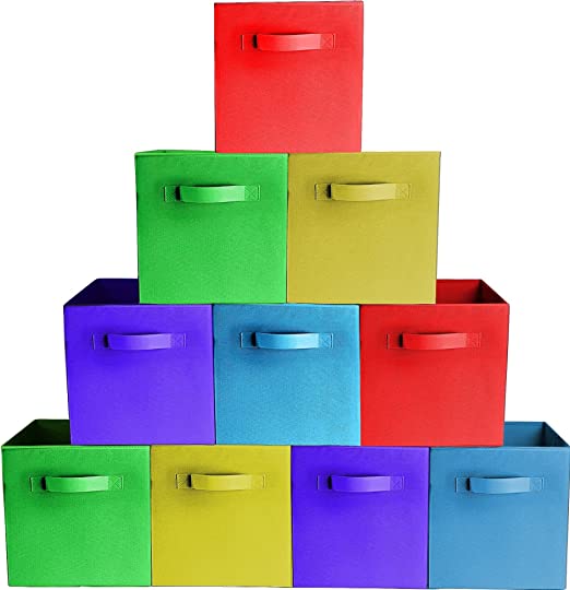 Amazon.com - [10-Pack, Assorted Colors] Durable Storage Bins .