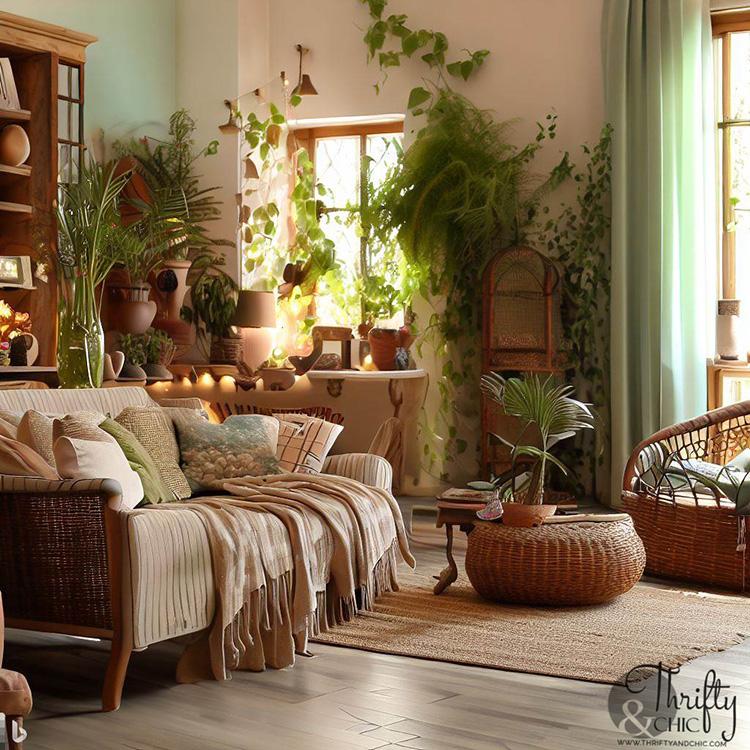 Earthy ⁣tones‍ and natural materials to connect your Boho Living Room ‌with nature