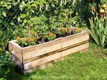 Upcycled pallet garden to grow vegetables in eco-friendly, unique patterns