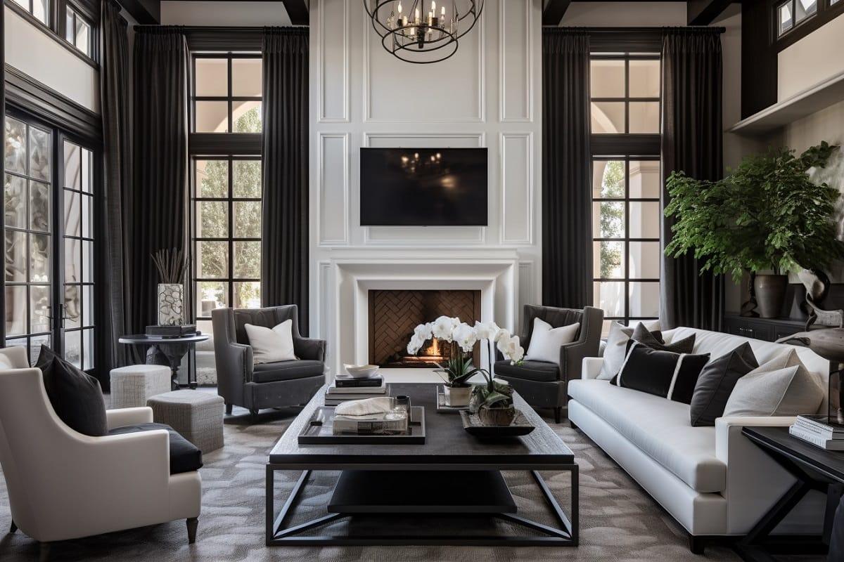 Monochrome‌ Schemes: Explore modern aesthetics with a single-color living room palette