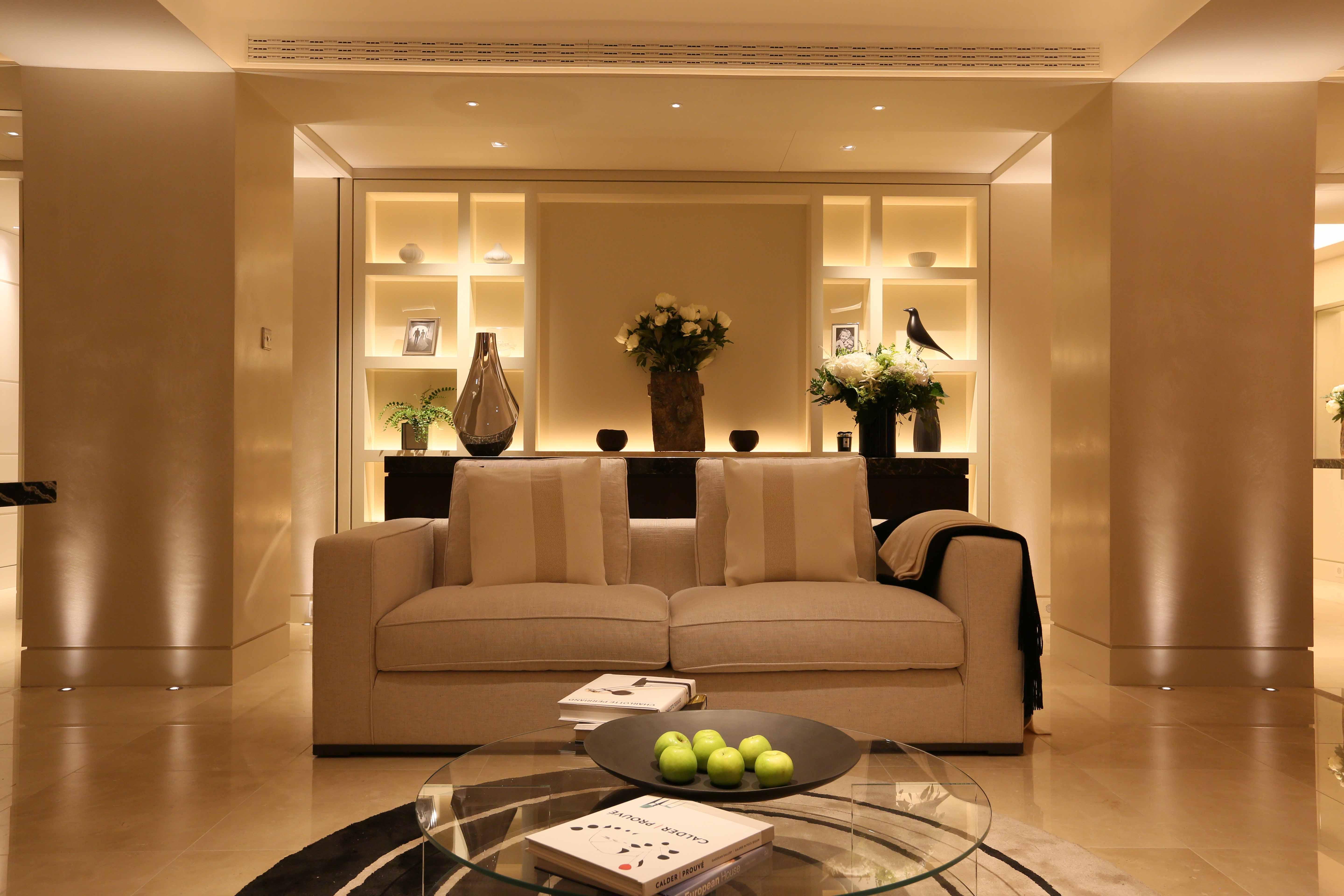 Layered lighting sets the mood and enhances your living rooms ambiance