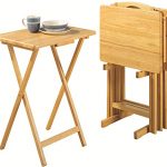Amazon.com: PJ Wood Folding TV Tray Table & Snack Table with .
