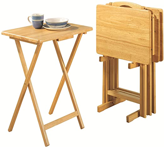 Amazon.com: PJ Wood Folding TV Tray Table & Snack Table with .