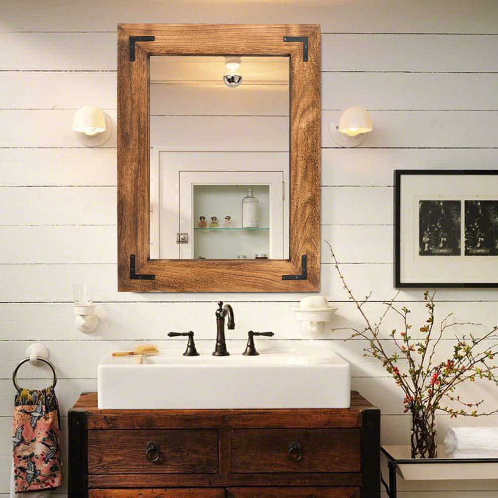 Unique mirrors serving as statement pieces in farmhouse bathrooms