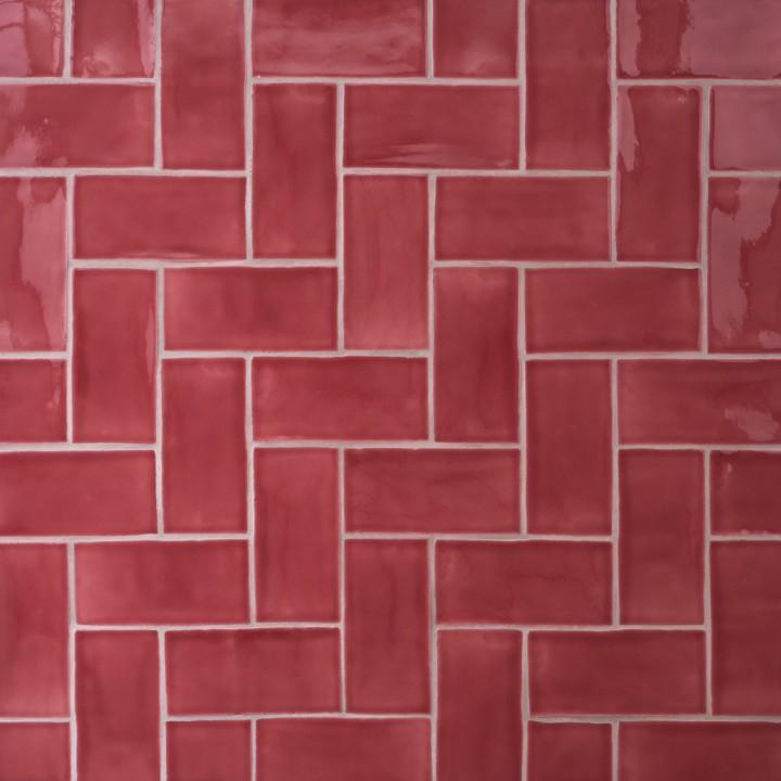 Use patterned tiles to add texture and depth in your Burgundy Kitchen