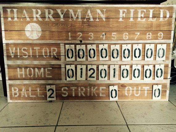 Customized Rustic Baseball vintage sports scoreboard | Vintage .