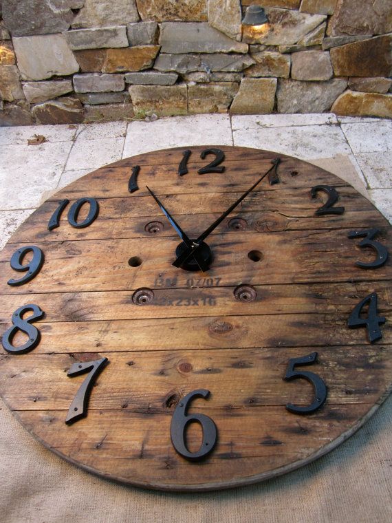 Recycled Wood Wall Clock - French Barn look - LARGE 41" Diameter .