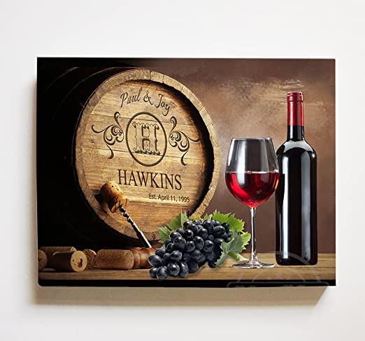 Amazon.com: MuralMax Personalized Napa Valley Wine Barrel Canvas .