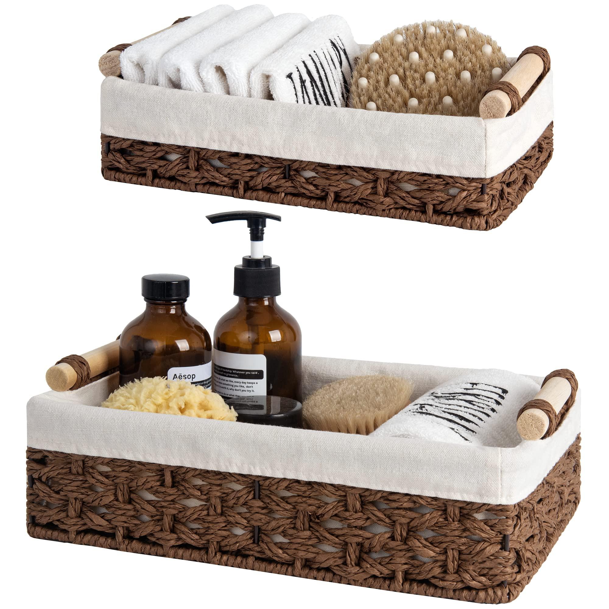 Keep​ toiletries organized in baskets⁣ for small‌ bathroom tranquility