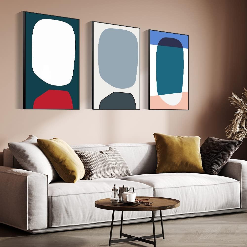 A striking piece of art commands attention in your living room